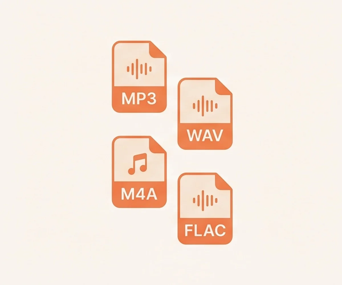 Icone dei formati di file audio supportati