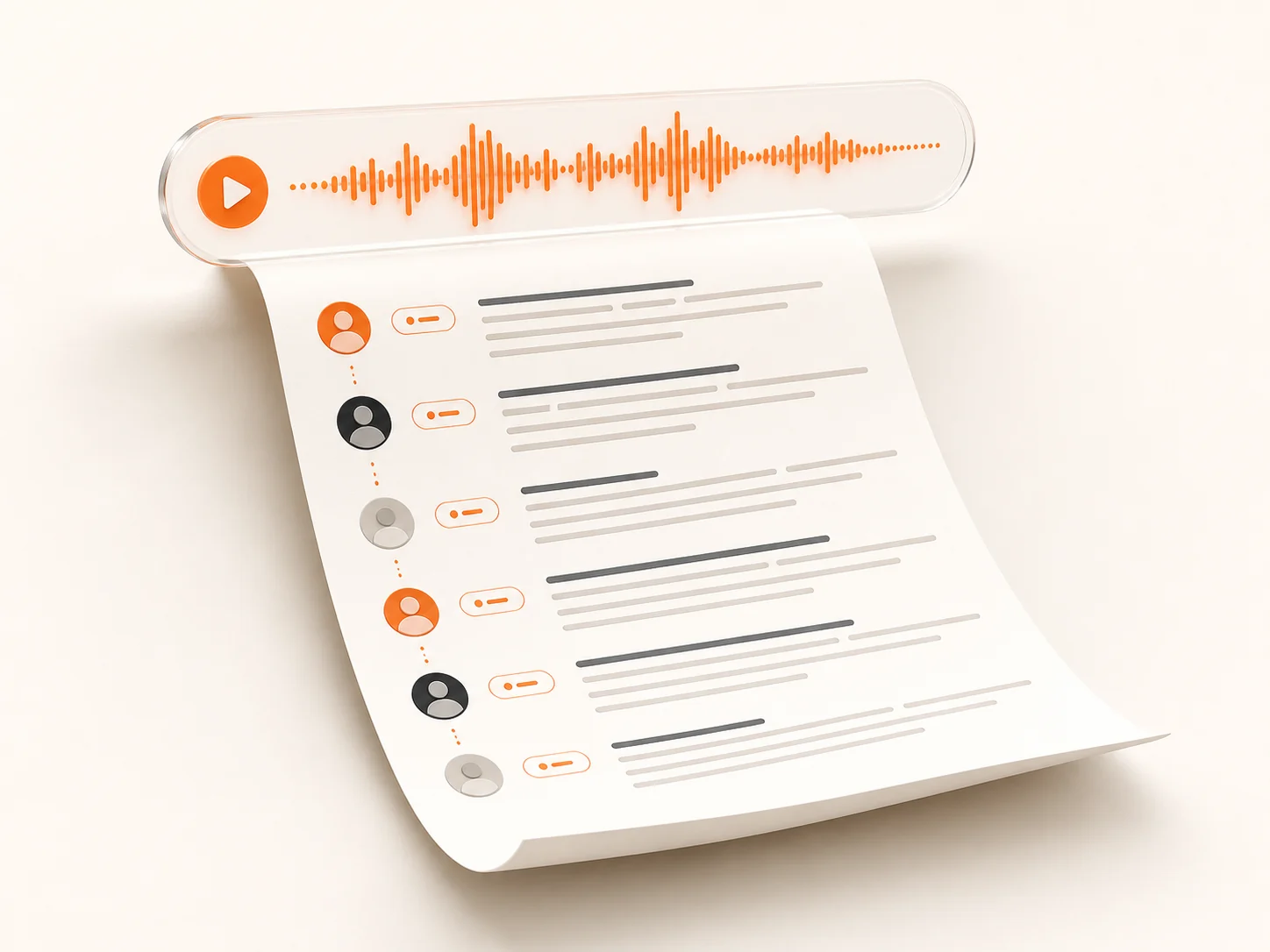 Transcript with speaker tags and time markers