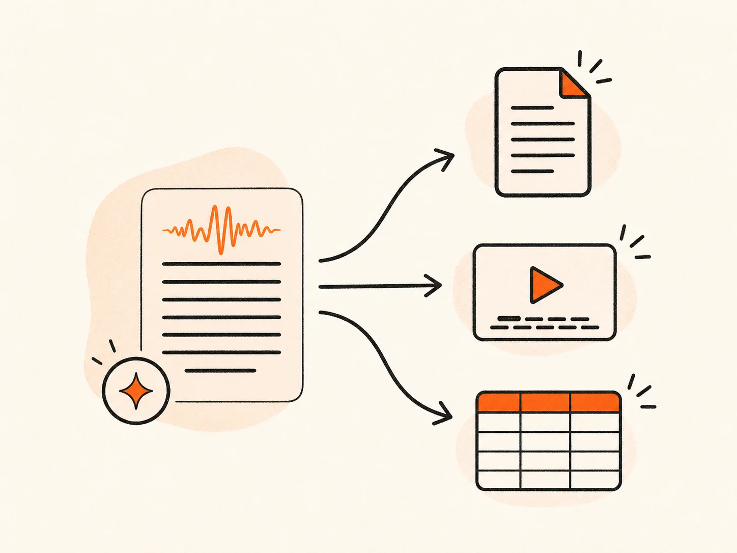 Multiple transcript export formats for documents and subtitles