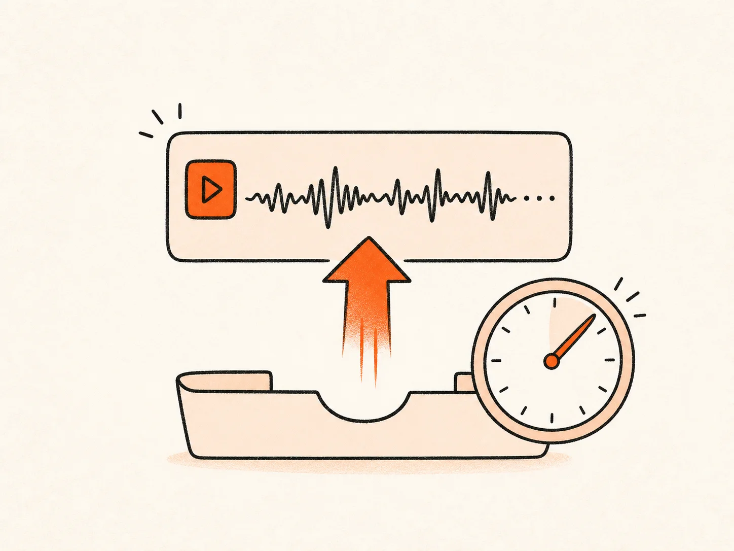Large audio and video file upload for transcription