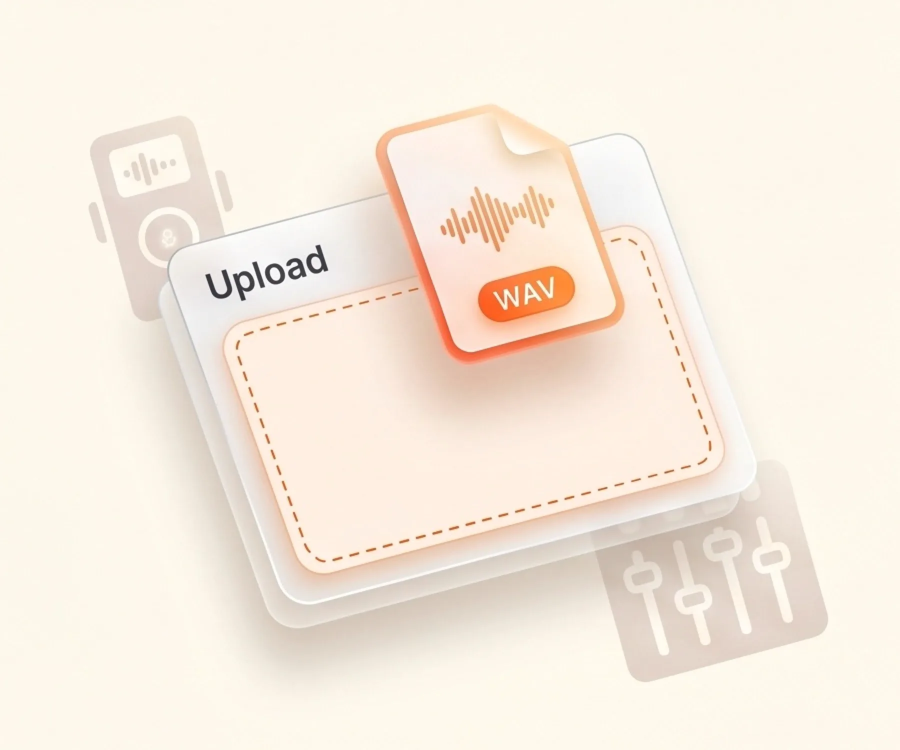 File WAV diunggah langsung ke alat transkripsi
